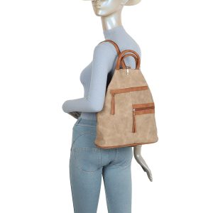 Faux Suede Convertible Backpack Slouchy Shoulder Purse - Image 6