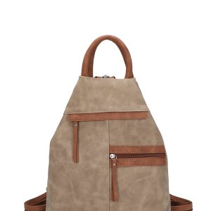 Faux Suede Convertible Backpack Slouchy Shoulder Purse - Image 1