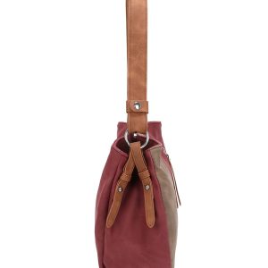 Multi-Tone Hobo Shoulder Handbag Side Zipper Pocket - Image 3