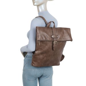 Vintage Style Spacious Ruck Backpack Buckle Closure - Image 8