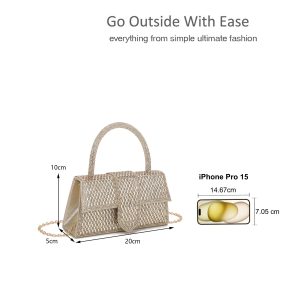 Elegant Rhinestone Evening Clutch Bag with Chain Strap - Image 2