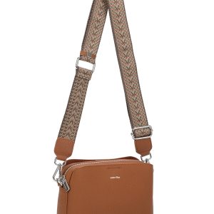Real Leather Compact Crossbody Wide Strap Shoulder Bag