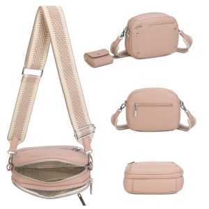 Wide Strap Crossbody Bag Shoulder Purse Pouch Accent - Image 3
