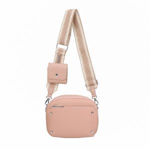 Wide Strap Crossbody Bag Shoulder Purse Pouch Accent - Image 1