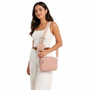 Wide Strap Crossbody Bag Shoulder Purse Pouch Accent - Image 4