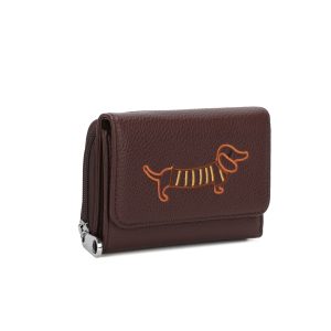 Dachshund Dog Embroidery Trifold Snap Coin Purse Wallet - Image 3