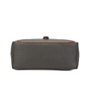 Large Structured Buckle Color Block Tote Shoulder Bag - Image 7