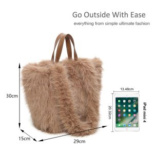Reversible Leopard Print Faux Fur Sparkle Shoulder Bag - Image 2