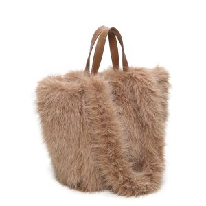 Reversible Leopard Print Faux Fur Sparkle Shoulder Bag - Image 3