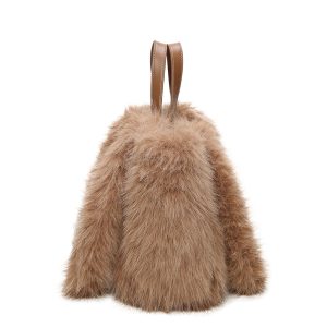 Reversible Leopard Print Faux Fur Sparkle Shoulder Bag - Image 5