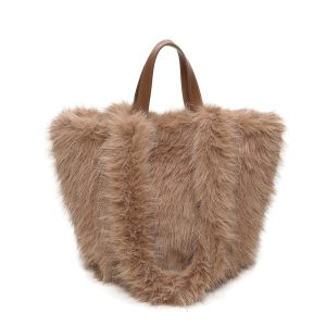 Reversible Leopard Print Faux Fur Sparkle Shoulder Bag - Image 4
