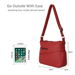 Multi Zipper Compartments Side Slip Crossbody Bag - Image 2