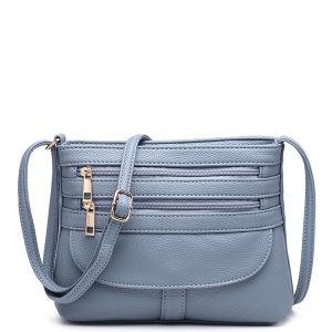 Small Slim Crossbody Messenger Bag Multilayer Zip Purse