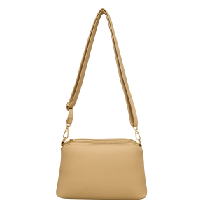 Triple Zipper Compartments Compact Crossbody Bag