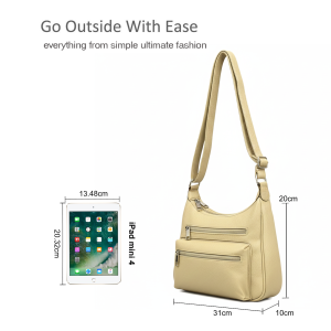 Multi Zipper Compartments Crossbody Hobo Bag - Image 2
