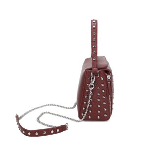 Studded Flap Crossbody Shoulder Bag Silver Tone Hardware - Image 4
