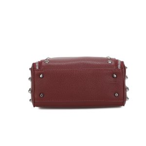 Studded Flap Crossbody Shoulder Bag Silver Tone Hardware - Image 7