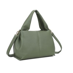 Lightweight Pebble Grain Satchel Crossbody Shoulder Bag - Image 3