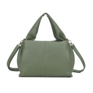 Lightweight Pebble Grain Satchel Crossbody Shoulder Bag - Image 1