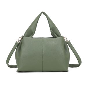 Lightweight Pebble Grain Satchel Crossbody Shoulder Bag - Image 5