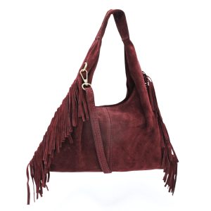 Italian Genuine Suede Fringe Crossbody Shoulder Bag - Image 19