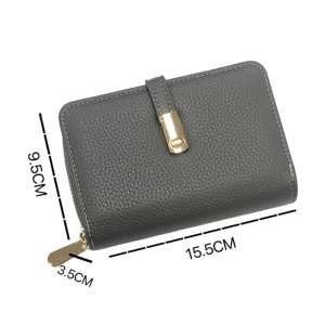 Bifold Card Slot ID Window Coin Pocket Snap Wallet - Image 2