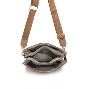 Vertical Structured Embossed Flap Crossbody Shoulder Bag - Image 5
