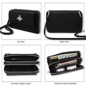Textured Foldover Multi-Functional Long Wallet Handbag - Image 3