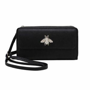 Textured Foldover Multi-Functional Long Wallet Handbag - Image 1