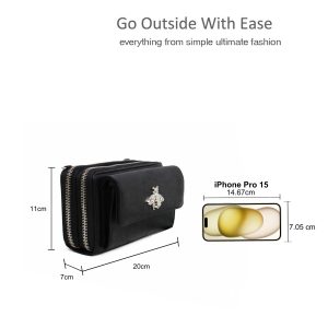 Textured Foldover Multi-Functional Long Wallet Handbag - Image 2