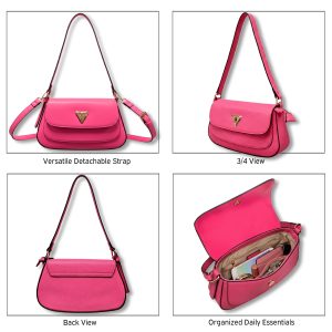 Elegant Structured Secure Flap Stylish Shoulder Bag - Image 3
