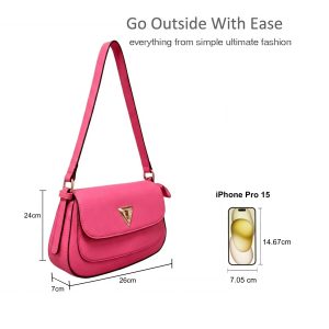 Elegant Structured Secure Flap Stylish Shoulder Bag - Image 2