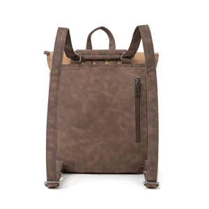 Two Tone Laptop Backpack with Buckle Flap Closure - Image 3
