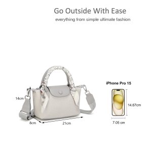 Scarf Wrap Top Handle Woven Texture Mini Shoulder Bag - Image 2
