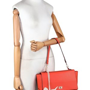 Structured Flap Shoulder Bag with Turn Lock Closure - Image 3