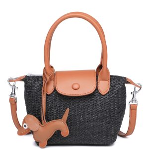 Small Woven Top Handle Bag with Detachable Strap - Image 11
