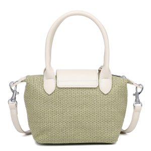 Small Woven Top Handle Bag with Detachable Strap - Image 6