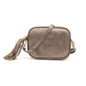 Italian Genuine Leather Crossbody Bag with Tassel Zipper - Image 9