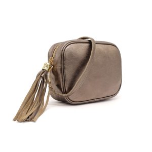 Italian Genuine Leather Crossbody Bag with Tassel Zipper - Image 10
