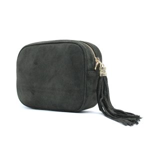 Genuine Italian Suede Leather Crossbody Bag with Tassel Zip - Image 19