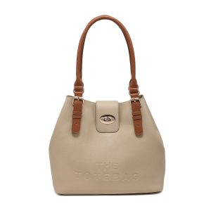 Turn Lock Tote Bag with Removable Inner Pouch Organizer - Image 12