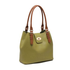 Turn Lock Tote Bag with Removable Inner Pouch Organizer - Image 6
