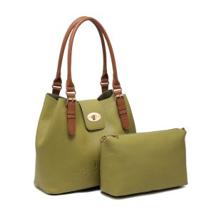 Turn Lock Tote Bag with Removable Inner Pouch Organizer - Image 5