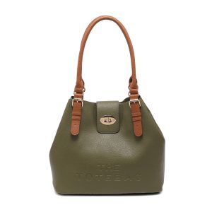Turn Lock Tote Bag with Removable Inner Pouch Organizer - Image 9