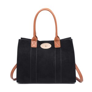 Turn Lock Tote Bag with Removable Inner Pouch Organizer - Image 8