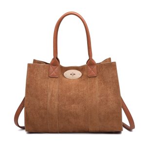 Turn Lock Tote Bag with Removable Inner Pouch Organizer - Image 1