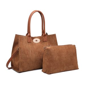 Turn Lock Tote Bag with Removable Inner Pouch Organizer - Image 5
