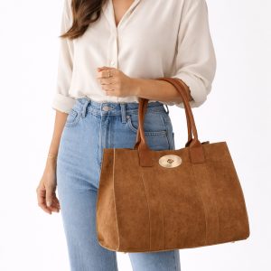 Turn Lock Tote Bag with Removable Inner Pouch Organizer - Image 3