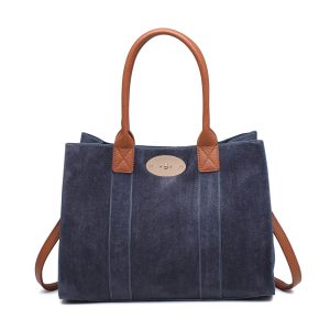 Turn Lock Tote Bag with Removable Inner Pouch Organizer - Image 9