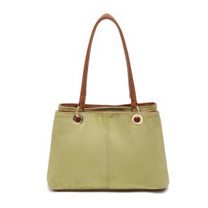 Vegan Suede Multi-Compartment Tote Bag with Center Zip - Image 6